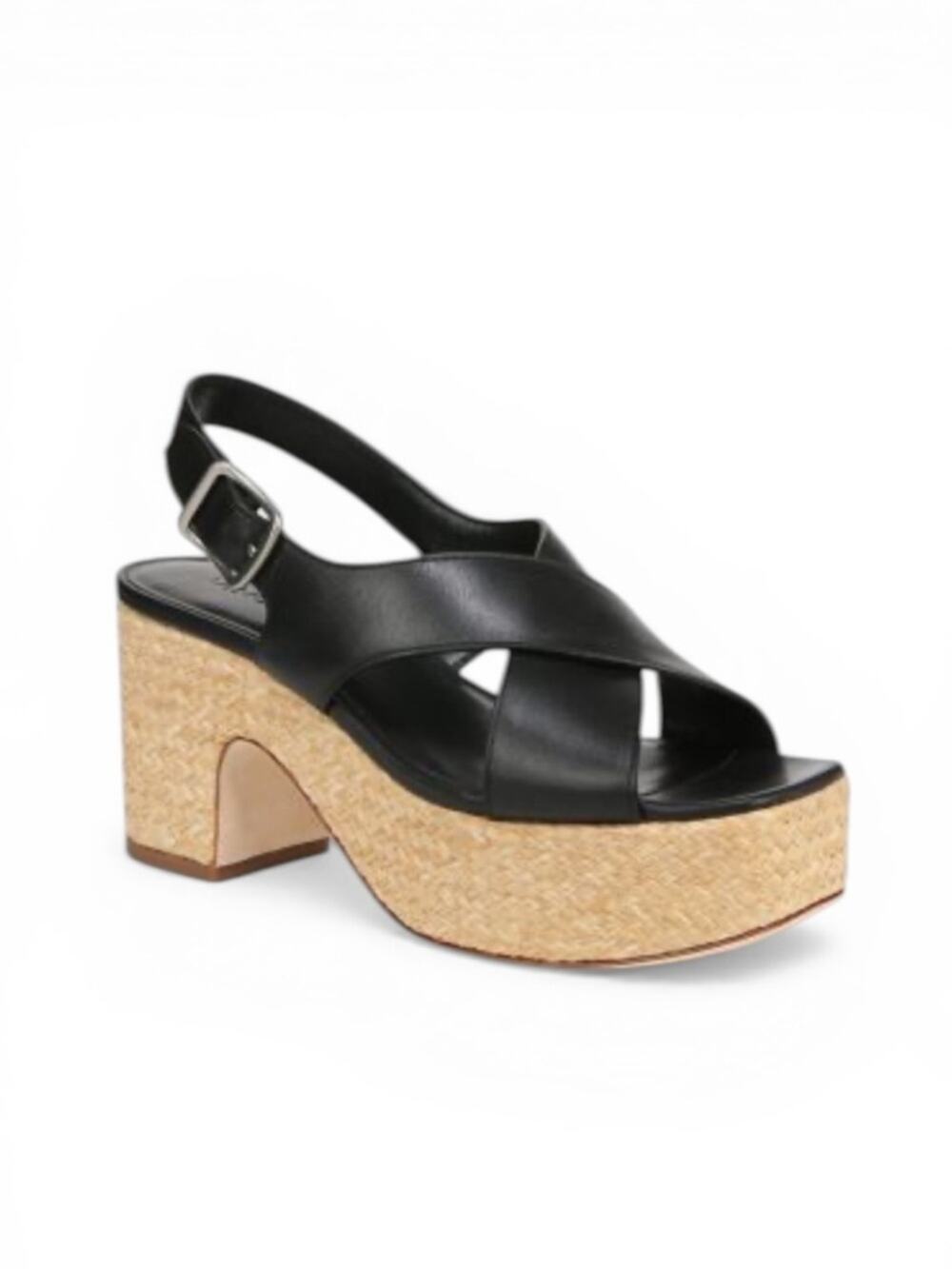 Vince Clementina Leather Platform Black Sandals – Sz 9M